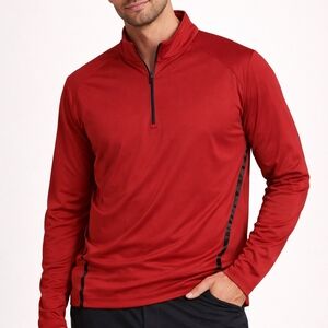 Men's Iron Red Quarter-Zip Dry FitShirt by Ahead Extreme